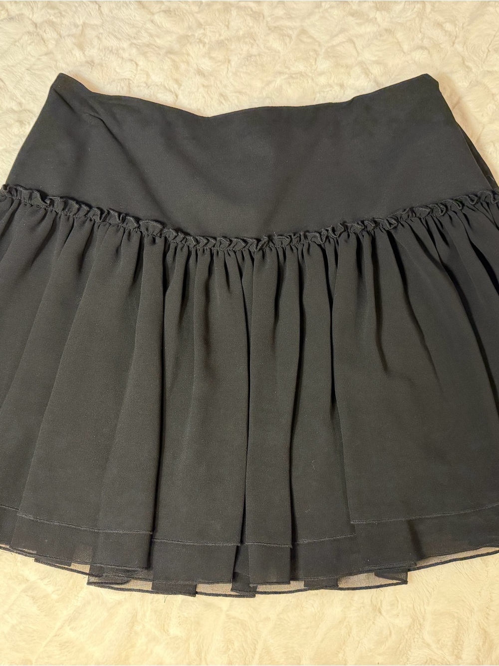 Banana Republic Black Gathered Mini Skirt NWOT